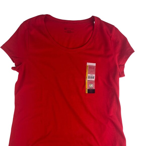 No Boundaries Scoop Tshirt Womens Red Size Large Casual New - Picture 4 of 10